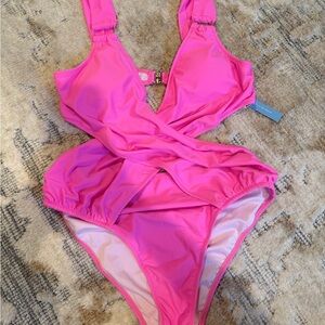 Cupshe Bright Pink One-Piece Swimsuit